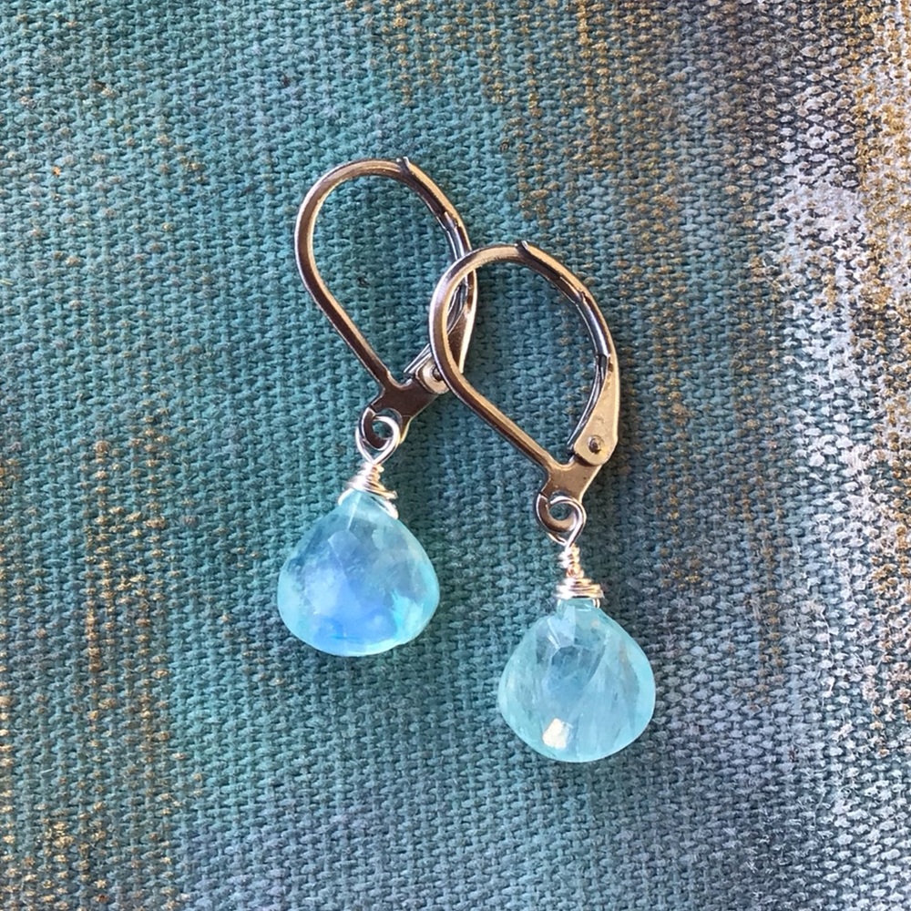 Natural Aquamarine Sundance Charm Earrings - Picture 6 of 12